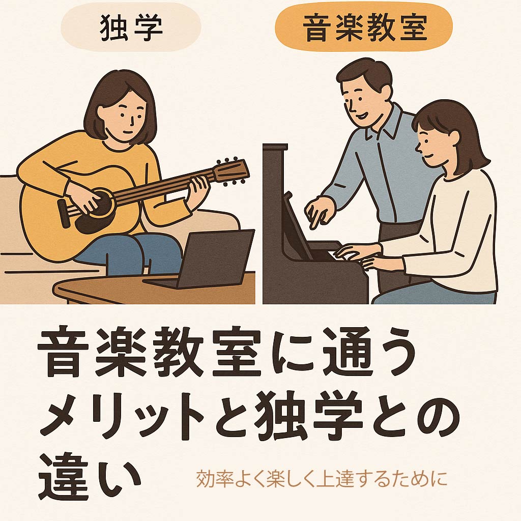 音楽教室に通うメリットと独学との違い　サムネ
